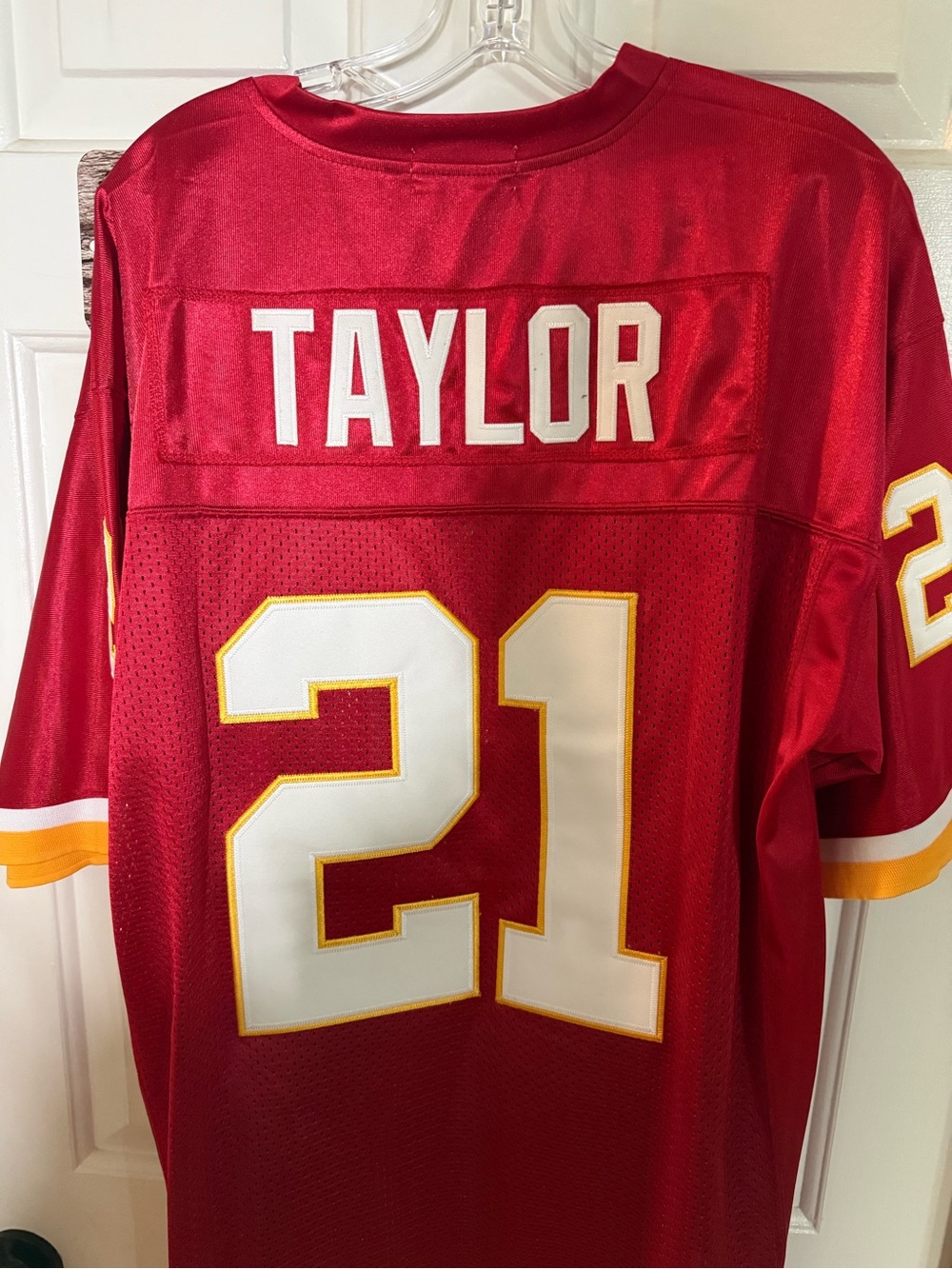 Sean Taylor Mitchell & Ness Red Throwbacks NFL Jersey with White & Gold Accents - Picture 4 of 5